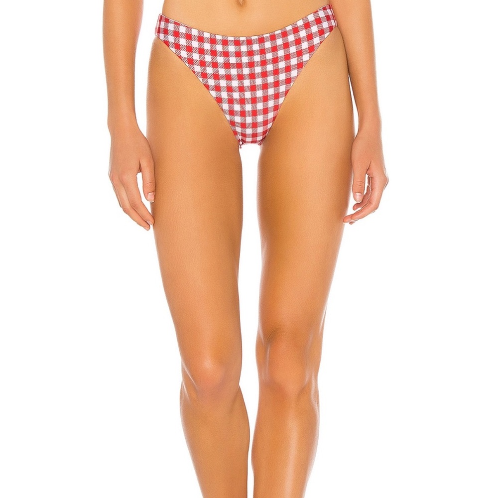 NWOT - BEACH RIOT Chelsea Bikini bottom, red&white checkers, size S - never worn